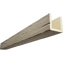 8"W x 4"H x 12'L 3-Sided (U-Beam) Hand Hewn