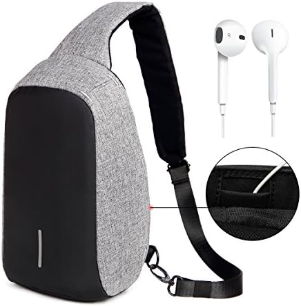 Fanmaous Sling Crossbody Bag Anti Theft One Shoulder Bag Chest Back Pack Satchel Bookbag Messenger Purse Backpack for Men Women Travel Sport Hiking(Grey Small)