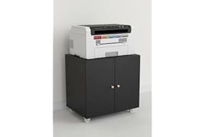 Garvee Printer Stand with Storage, Rolling Metal File Cabinet with 2 Doors & Open Shelf for Letter/Legal/A4 Files, Mobile Cop