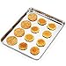 Baking Sheets 2 Pieces with A Rack, HKJ Chef Cookie Sheets and Nonstick Cooling Rack & Stainless Steel Baking Pans & Toaster Oven Tray Pan, Rectangle Size 16 x 12 x 1 inch & Non Toxic