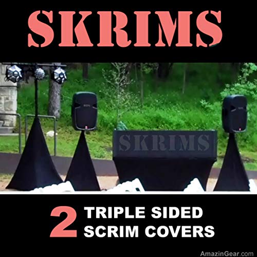 SKRIMS Professional Speaker Stand Covers Premium 4Way Stretch Black