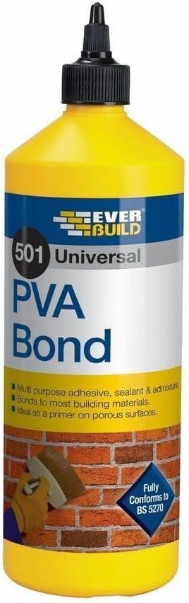 Everbuild 501 P.V.A Bond Universal 1Ltr PVA1L Building Adhesive & Plaster