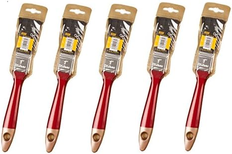 5 x ONE INCH PAINT BRUSH SET 1"/25mm - Synthetic Paint Brush Set Small Brushes - FREE DELIVERY