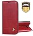 For Samsung Galaxy J7 2017 / J7 V / J7 Prime / J7 Perx / J7 Sky Pro / Galaxy Halo Case, Ferlinso Elegant Retro Leather with [SCREEN PROTECTOR] Cover Stand Magnetic Closure Case Cover-Red