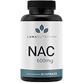 Luma Nutrition NAC 600 mg Capsules - NAC Supplement N-Acetyl Cysteine for Antioxidant, Respiratory & Cellular Support - Supports Immune Function, Exercise Recovery - GMP and Made in USA