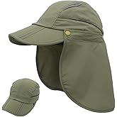 Connectyle Men's Sun Hat with Detachable Neck Flap Adjustable Outdoor UPF 50+ Baseball Sun Cap for Fishing Hiking Golfing