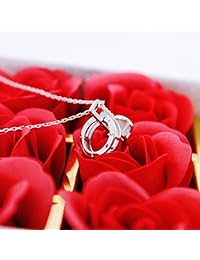 Cuidado Collar de plata de ley 925, diseño del amor nanotecnología, collar de DOUYIN   100 idiomas diferentes para Te amo