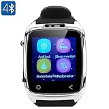 High-Tech Place Iradish i8 Bluetooth Smartwatch - SMS + Phone Sync, 1.54 Inch Touchscreen, Anti-Lost Function, Sleep Monitor, Pedometer (Silver)