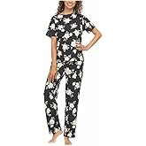 Flora Nikrooz Women's 2 Piece Super Soft Short Sleeve Shirt and Pant PJ Set