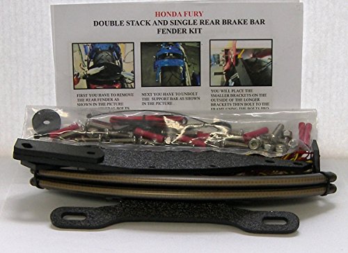 Double-Stack LED Fender Eliminator Running Light, Brake Light, and Turn Signal Kit with Tag Light and Bracket for Honda Fury (Smoked Lens)