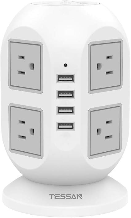 Amazon 電源タップタワー型 8個acコンセント分岐 4usbポート付き