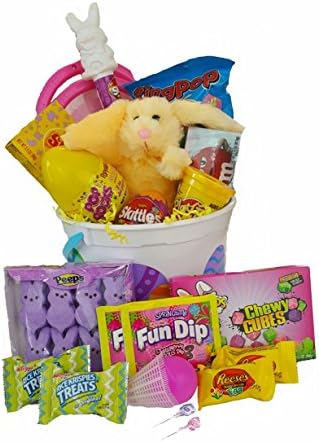 Girls Easter Basket With Easter Candy and Toys