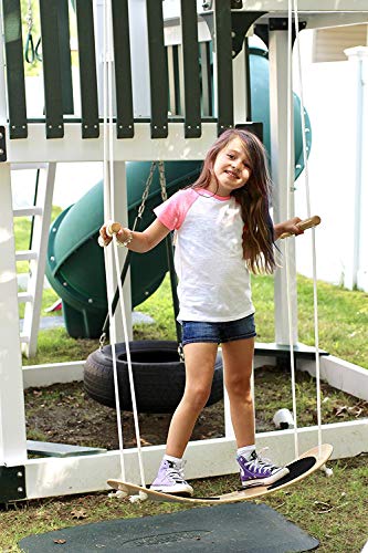 Swurfer Swingset Conversion Bracket - No Tree, No Problem, Convert Your Swingset into a Swurfset, Heavy Duty Horse Glider Bracket for Swing Set Attachment (Brown) (Brown)