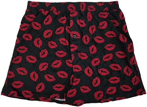 Mens Black Lipstick Kisses Valentines Day Boxer Shorts