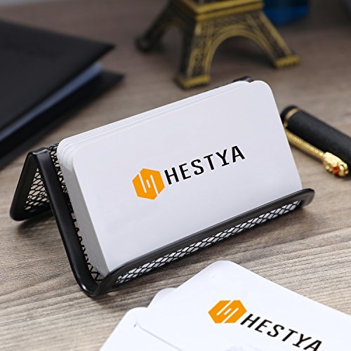 Hestya 1 Business Card Organizer Book and 2 Pack Mesh Card Holder Display Collection Organizer Capacity 50 Cards for Desk Office - Thumbnail 5