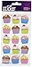Sticko Bright Vellum and Glitter Cupcakes Stickers