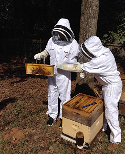 Beekeeping Gloves (XX-Large) Ventilated Sleeves - Elastic Sting Proof Gauntlet Cuffs Genuine Cow Leather Long Thick Sleeves Apiary Vented Bee Gloves Professional or Beginning Beekeeper