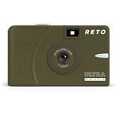 RETO Ultra Wide and Slim 35mm Reusable Daylight Film Camera - 22mm Wide Lens, Focus Free, Light Weight, Easy to Use (Olive)