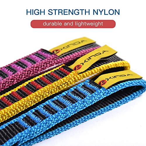 XINDA 16mm Nylon Sling Runner 22kN / 4840lb Climbing Utility Cord Rock Climbing, Mountaineering, Rappelling, Hiking, Emergency Gear (Purple, 47inch/120cm 3pcs)
