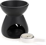 BSTKEY Ceramic Oil Burner Aroma Diffuser Black with Tealight Spoon view 7