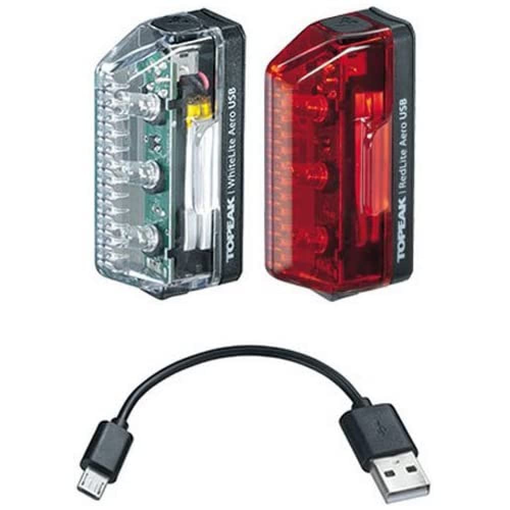 TOPEAK Aero Combo USB Safety Light Cycling Unisex Adult, (Multi-Colour), One Size