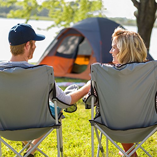 Core Equipment Folding Padded Quad Chair with Carry Bag, Gray Pricepulse