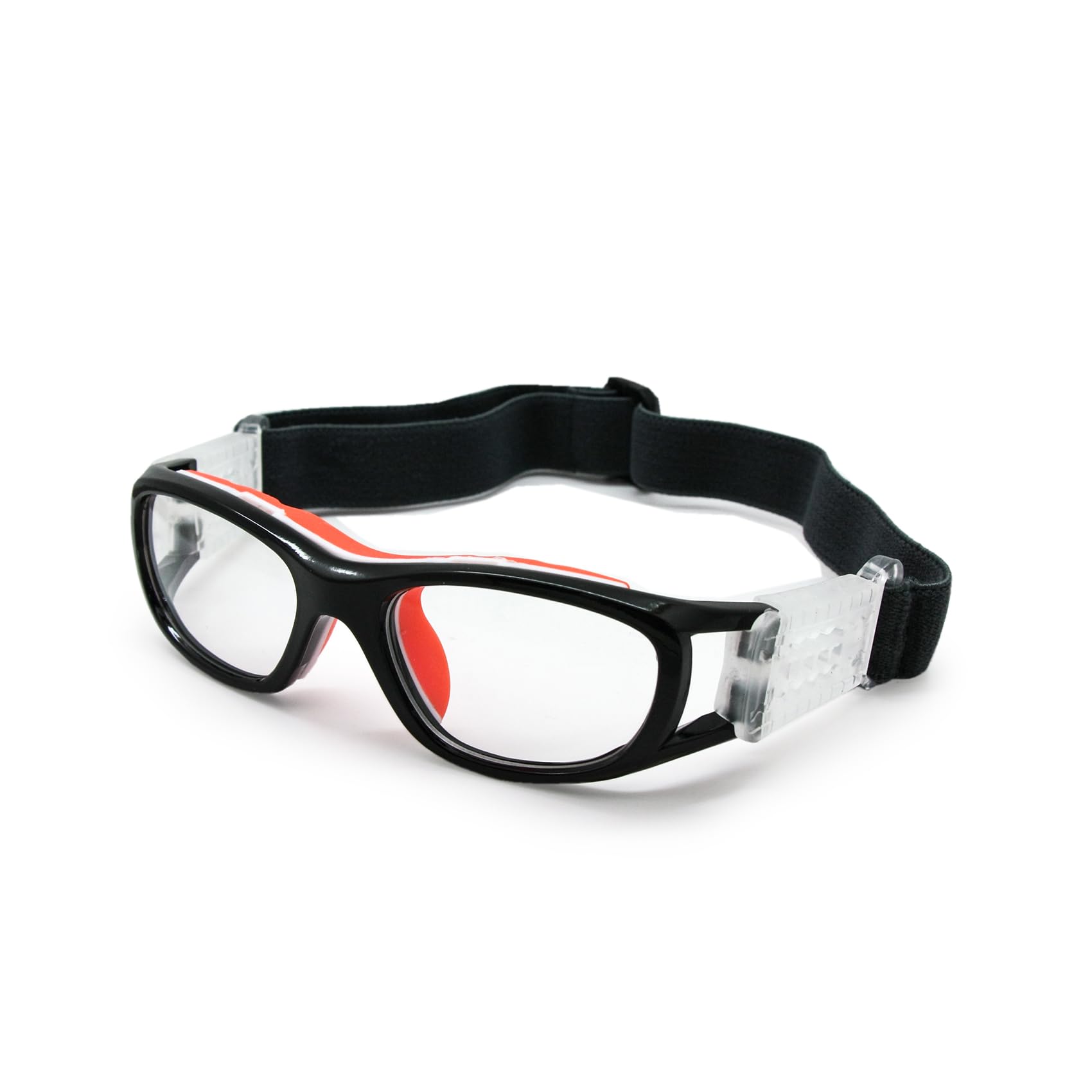 EnzoDate Children Basketball Goggles Sports Glasses Protective Soccer Glasses with Replaceable Lens Boys Girls Teenage (Black)