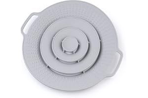 QTECLOR Pot Cover Spill Stopper Lid - Thicken Silicone Boil Over Spill Safeguard,FDA Food Grade Stopper Lid Cover for Pots And Pans, BPA-free Instant Pot Cover, Fits Openings 8" to 11.5" in Diameter