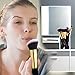 Premium Makeup Brush Set, 12pcs Cosmetic Brushes for Foundation Blending Blush Eyebrow Concealer Eye Shadow, Metal Eyelash Comb Included, Cruelty Free Synthetic Fiber Bristles Golden Black