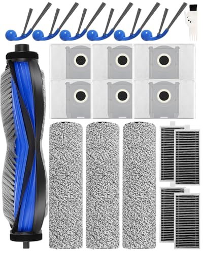 T80 Omni Accessories for ECOVACS DEEBOT T80 OMNI – Set of 21 Accessories for Ecovacs T80 Omni: 1 Main Brush, 3 Mop Roller Brushes, 6 Bags, 4 Filters, 6 Side Brushes
