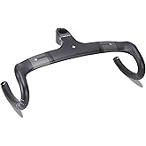 Yccyctrek Integrated Stem Handlebar 400 * 100mm Aero Bars For Road Bike | Grey 3K Matte Carbon Fiber One Piece Integrated Handlebar, 28.6mm, Full Internal Routing For Road Bike
