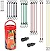 Cartman 22pcs Bungee Cord Assortment with Metal Hook in Jar, Includes 10