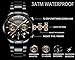 CRRJU Brand Men's Business Casual Chronograph Quartz Waterproof Wristwatch Black Stainless Steel Strap