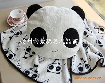 Amazon Com Quality Cute Plush Panda Pillow With Warm Blanket