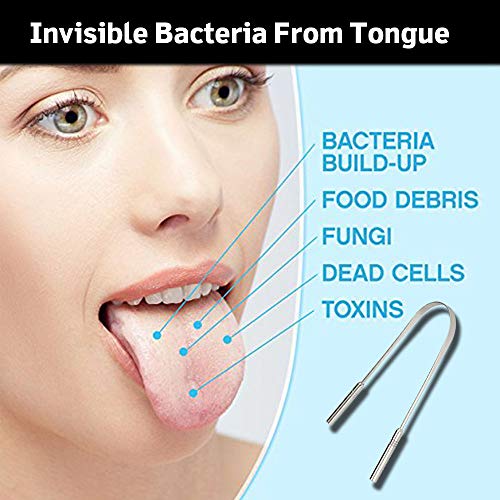 Tongue Scraper Cleaner,Niskite Professional Stainless Steel Tongue Brush,Eliminate Bad Breath and Bacteria with Tongue Sweeper Non-Synthetic Grip FDA Approved - Thumbnail 2