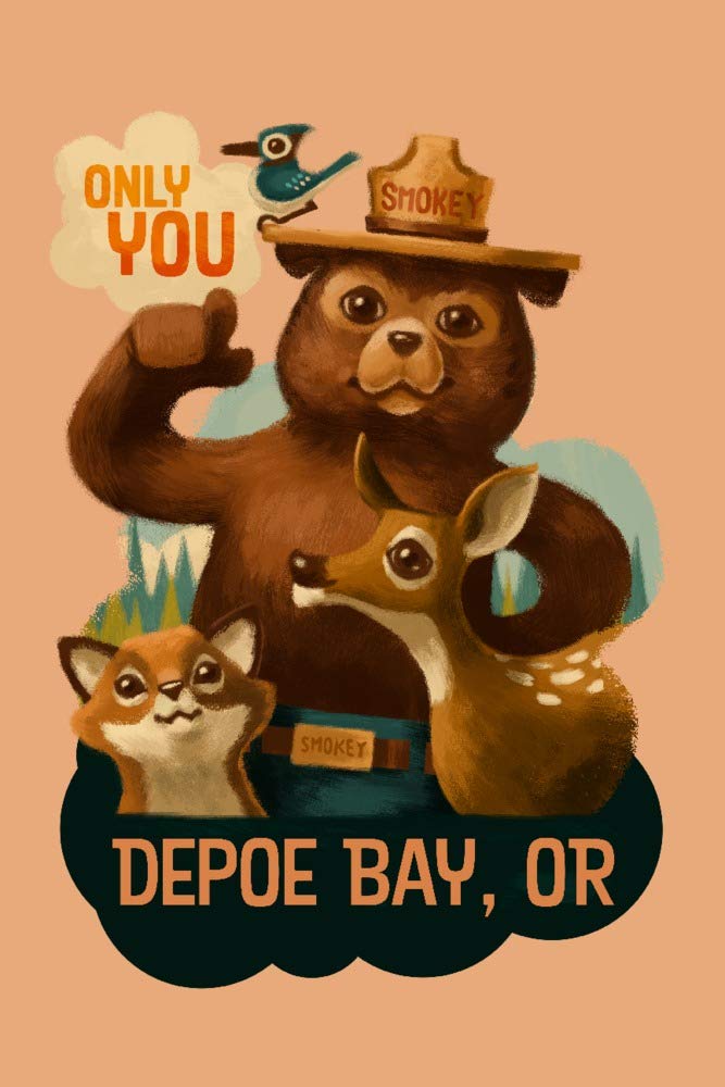 Depoe Bay, OR, Only You, Smokey Bear and Friends, Contour 110470 (24x36 Gallery Quality Metal Art)