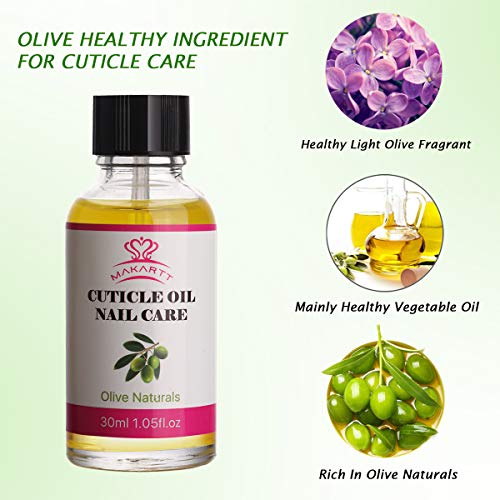 MAKARTT Olive Naturals Nail Cuticle Oil 30ML, Heals Cracked Cuticles, Perfect Non-irritating Milk Fragrant 5Mins Fast Absorption, Moisturizing & Anti-Greasy Oil Cuticle Repair P-11