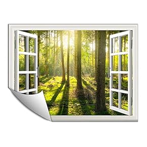 Wall Paper Small Wall Mural Beautiful Scenery Out of The Window Wall Art Removable Wall Decoration for Bedroom Living Room - 24x32 inches