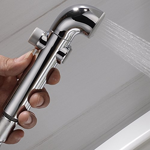 SonTiy Handheld Bidet Sprayer Shattaf Cloth Diaper Sprayer for Toilet Attachment with Adjustable Water Pressure Control Shut-off Brass T- Valve Chrome