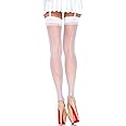 Leg Avenue Women's Sheer Lace Top Thigh High Stockings with Backseam