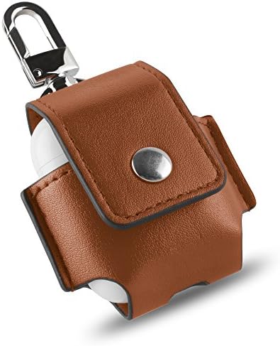Guniter Airpods Case Real Leather Closure Flip Cover With Shock-Proof Technology Closure Special Hole for Apple Wireless Earphone AirPods