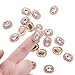 30Pcs Crystal Rhinestones Sewing on, Premium Rose Gold Flatback Beads Buttons with Bling Diamonds, DIY Crafts Gems for Clothing, Bags, Shoes, Dress, Wedding Party Decoration (Oval Rose Gold)