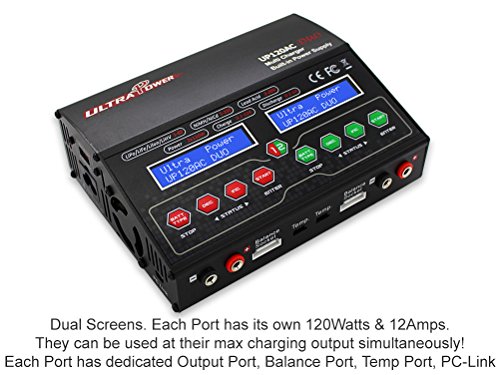 Ultra Power UP120AC DUO Balancing Charger for LiPo LiIon LiFe NiCd NiMH Lead Acid battery packs Battery Packs