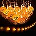 Mibor Halloween String Pumpkin Lights,13ft 10LEDs 3D Jack O-Lantern Pumpkin Lights Battery Operated Outdoor Halloween Lights(Warm White)