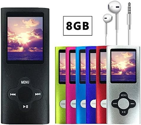 VOLGER DIGITAL 8 GB Portable Ultra-thin MP3 MP4 Player LCD Display Music Player Video Player Media Player Voice Recording Player for Laptop Computer for Home Party Camping Traveling Running (Black)