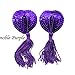 MSsmart(TM) 4 Pair Sexy Silicone Bling Sequins Heart Shape Tassel Nipple Pasties