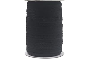 Bristlegrass Picot Loop Elastic Band for Sewing 3/8" 10mm Roll Spool Decorative Frilly Lace Stretchy Ribbon for Lingerie Underwear Sewing Trim (F-3/8 Inch x 50 Yards,Black)