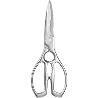 Heavy Duty Kitchen Shears - Multifunctional Food Scissors For Cutting Meat, Poultry Bones, Herbs & More (Silver)
