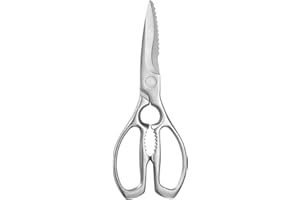 MITSUMOTO SAKARI 9 inch Heavy Duty Kitchen Shears, Japanese Multipurpose Stainless Steel Kitchen Scissors, Dishwasher Safe Po