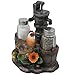 Farm Chicken and Old Fashioned Water Pump Glass Salt and Pepper Shaker Set with Holder Figurine in Country Kitchen Rooster Decor, Sculptures and Statues and Rustic Gifts for Farmers